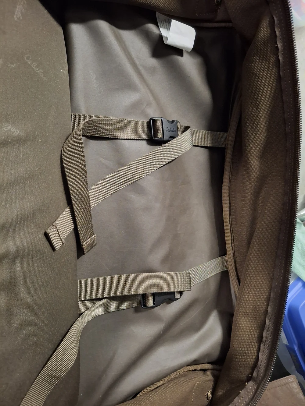 Cabela's Brown Leather & Olive Canvas Messenger Bag